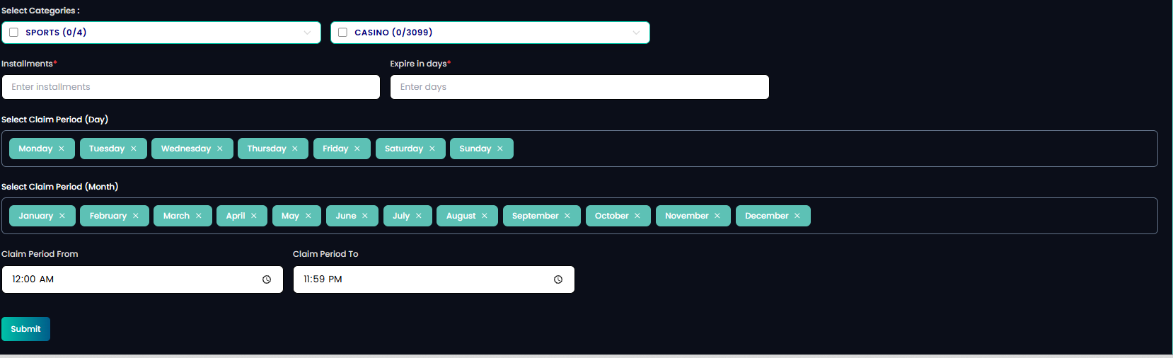 Create New Bonus — Joining Bonus part 2