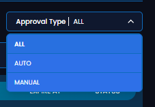 Approval Type filter dropdown