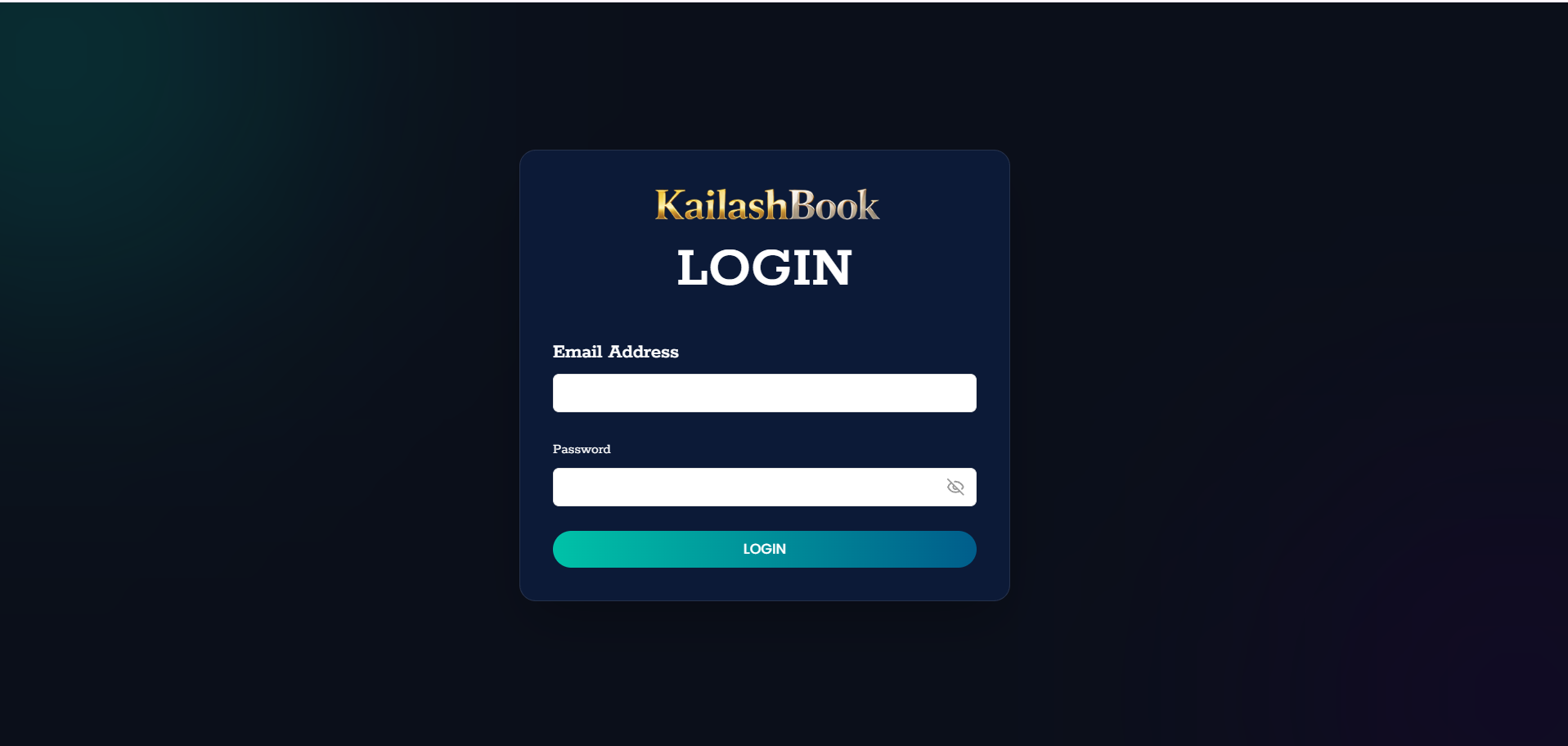Admin Panel login screen