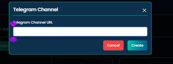 Telegram Channel modal